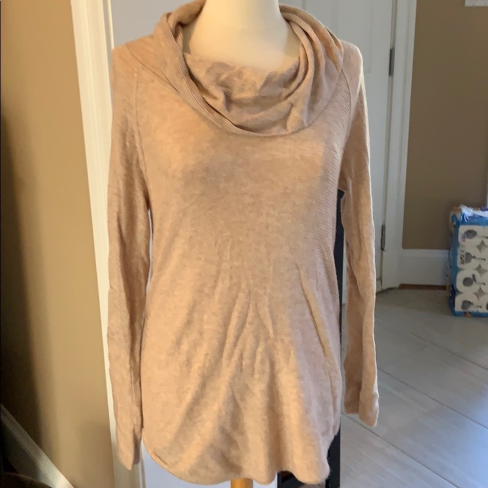 Cowl neck long sweater